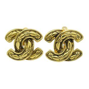 Chanel CC Earrings Clip-On Gold